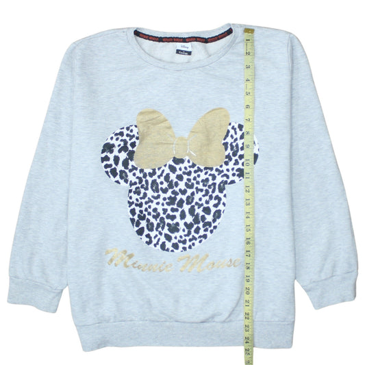 Disney at George Girls Grey Minnie Mouse Animal Print Pullover Sweatshirt XL