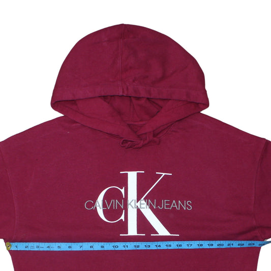 Mens UK Size XS Calvin Klein Jeans Red Pullover Hoodie