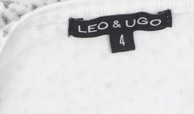 Womens UK Size 12 LEO & UGO Grey Cardigan Jumper