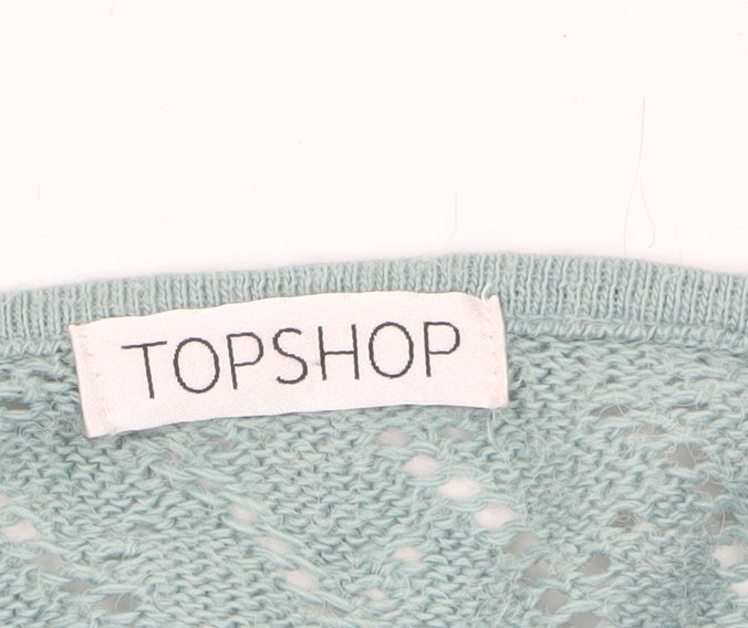 Womens UK Size 8 Topshop Green Wrap Jumper