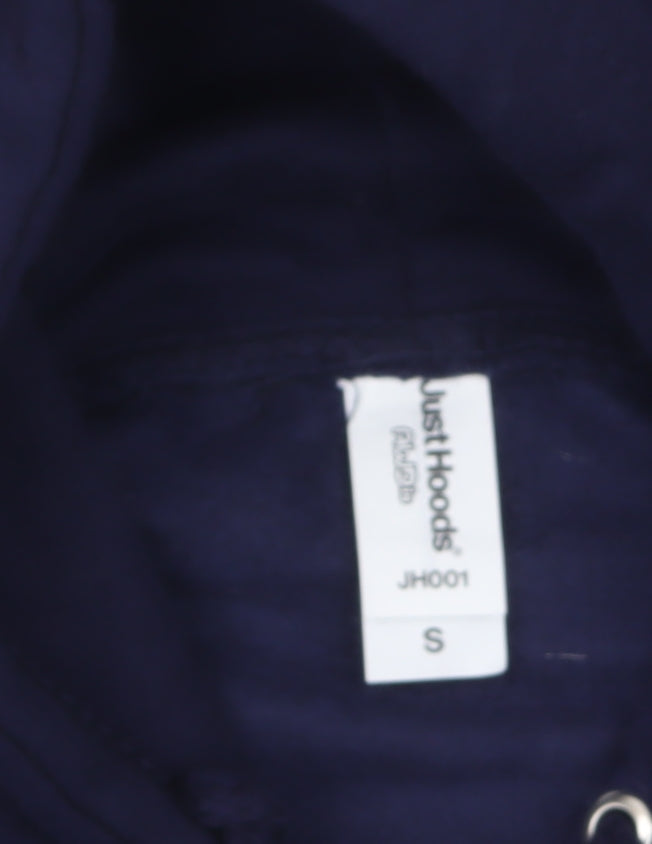Unisex Adults UK Size S Just Hoods Blue Pullover Hoodie