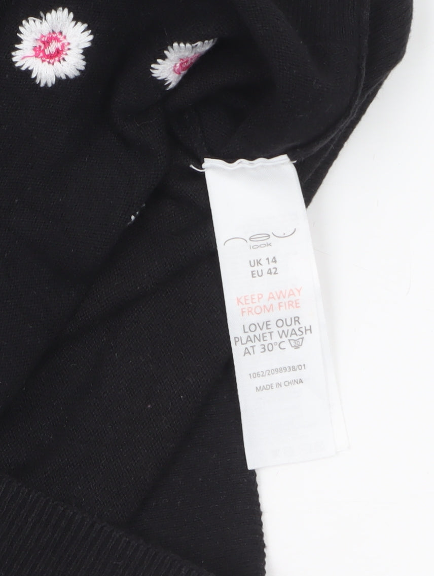 Womens UK Size 14 New Look Black Cardigan Jumper