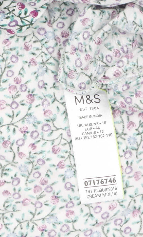 Womens UK Size 16 Marks and Spencer Multicoloured Basic T-Shirt
