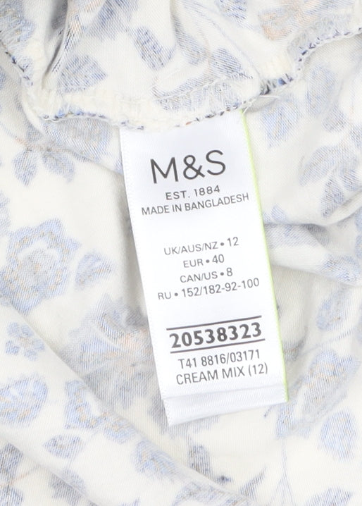 Womens UK Size 12 Marks and Spencer Multicoloured Basic T-Shirt