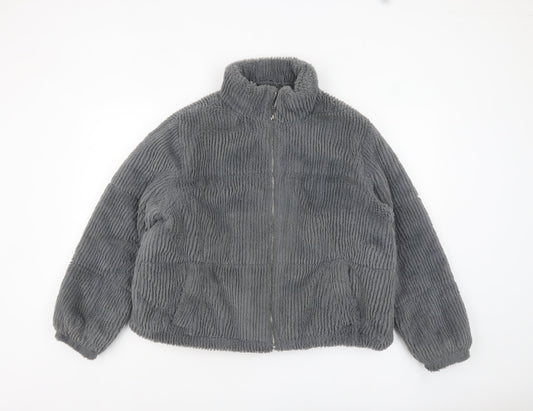 Womens UK Size 14 New Look Grey Puffer Jacket