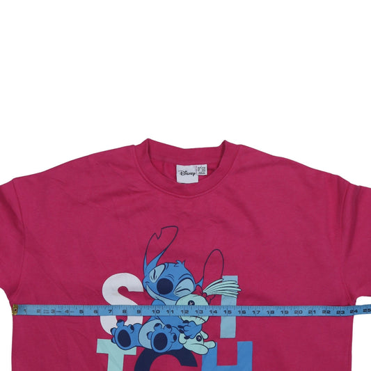 Womens UK Size L Disney Pink Pullover Sweatshirt
