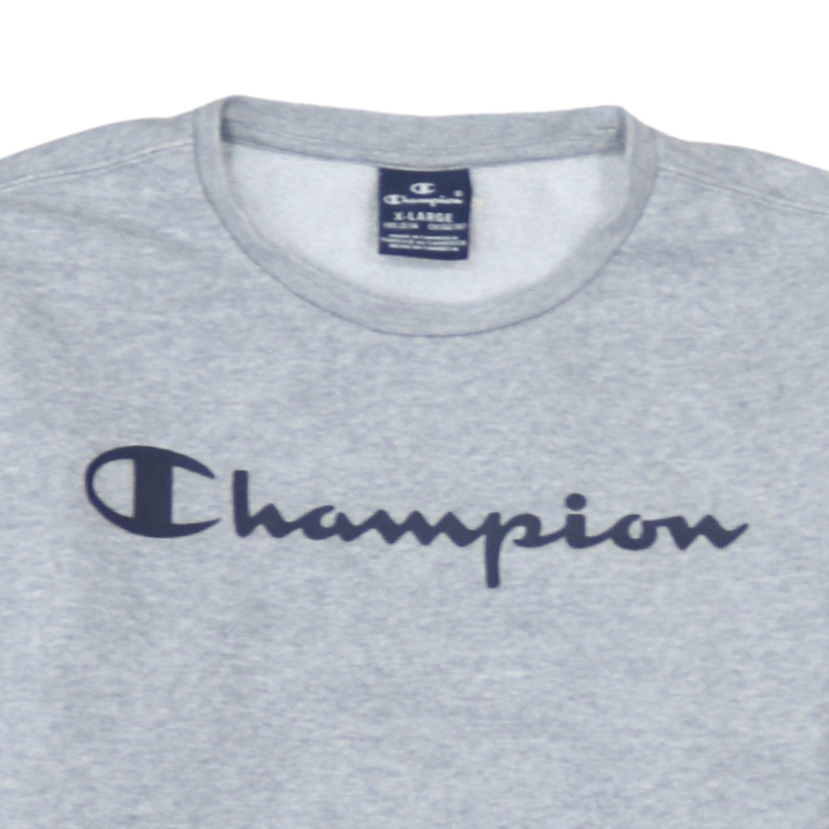 Additional view of Champion boys’ grey pullover sweatshirt xl 13-14 years logo crew neck fleece