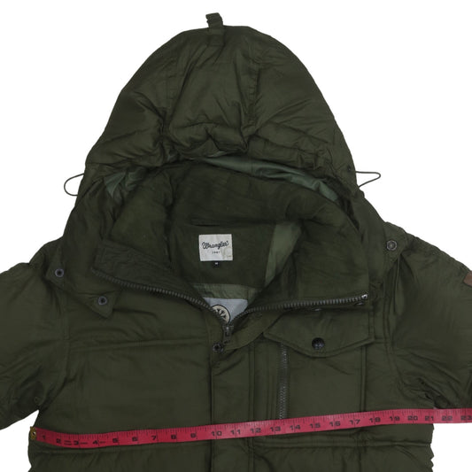 Mens UK Size M Wrangler Green Puffer Jacket