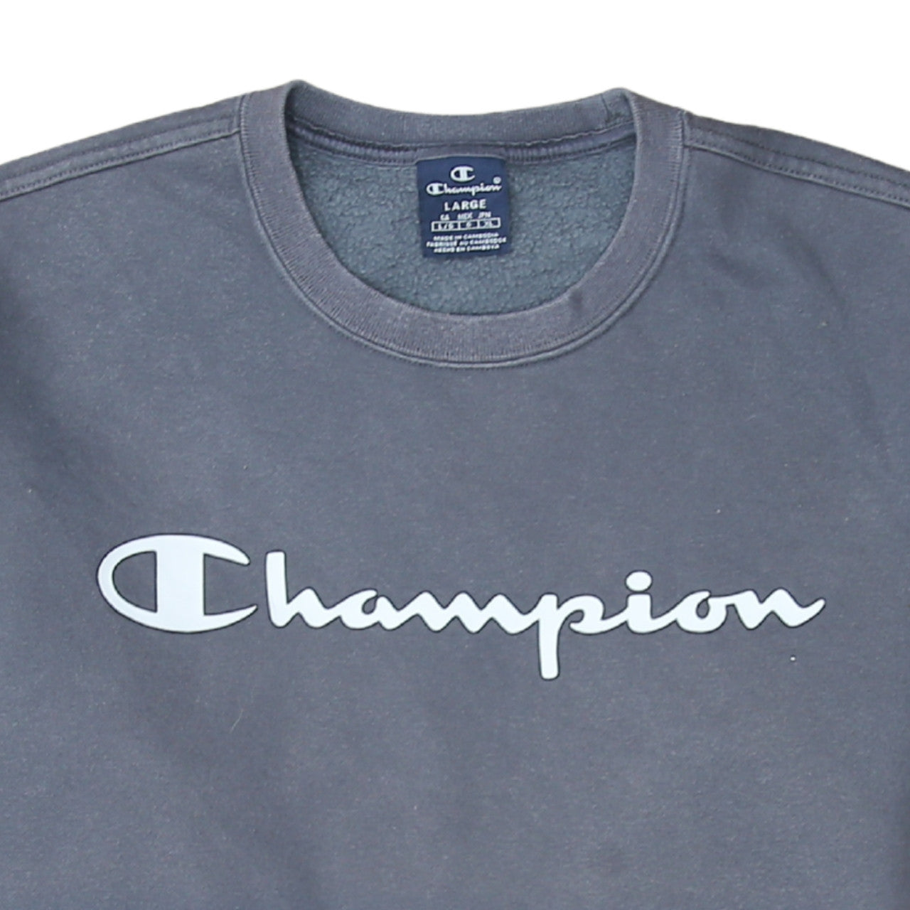 Mens UK Size L Champion Grey Pullover Sweatshirt