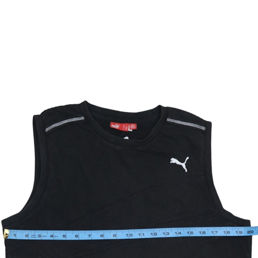 Puma Men's Black Sleeveless Crew Neck Cotton T-Shirt L