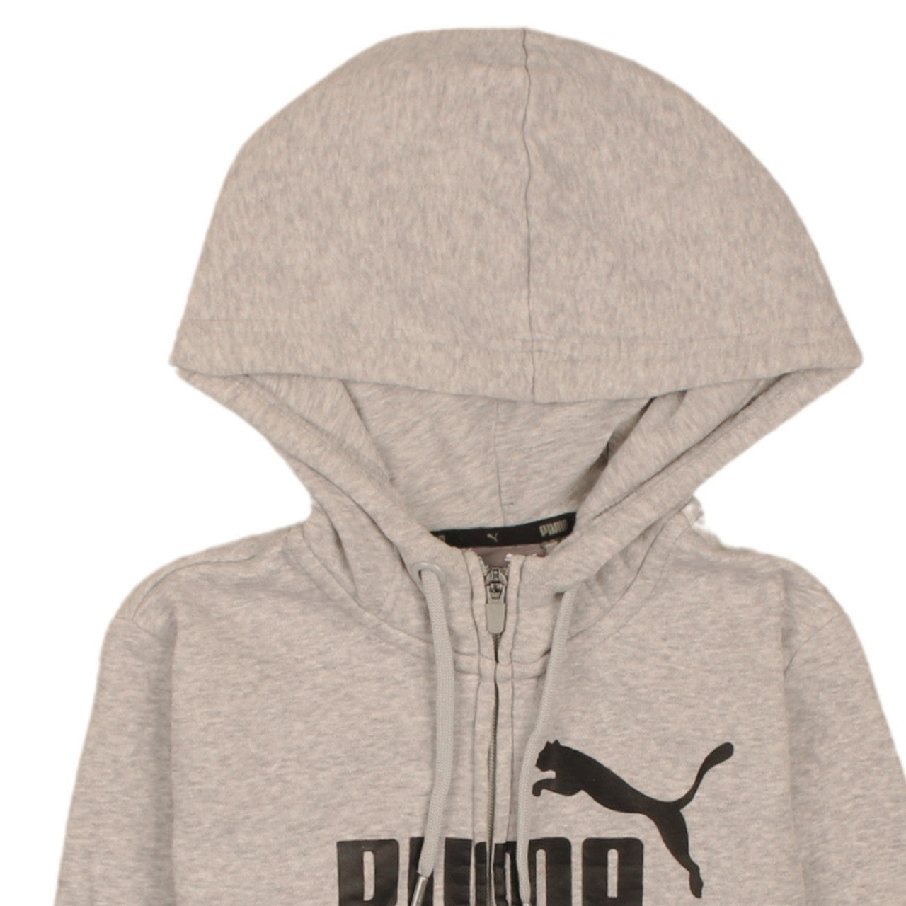 Brand and care label for Puma Women's Grey Full Zip Hoodie XS Lightweight Sportswear