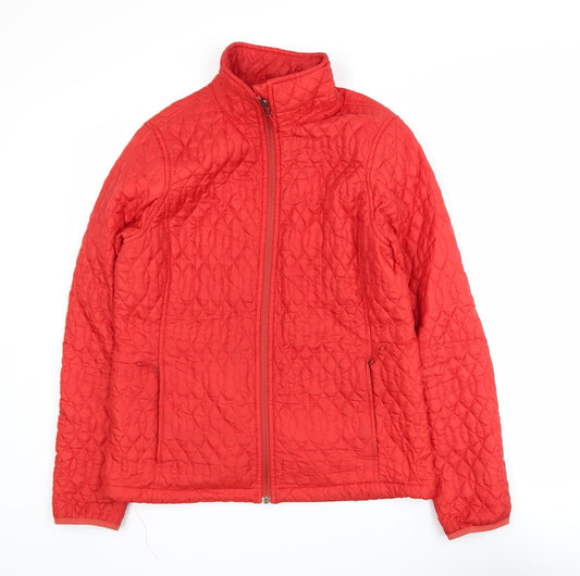 Womens UK Size S Lands’ End Red Quilted Coat