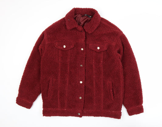 Womens UK Size 8 Missguided Red Bomber Jacket