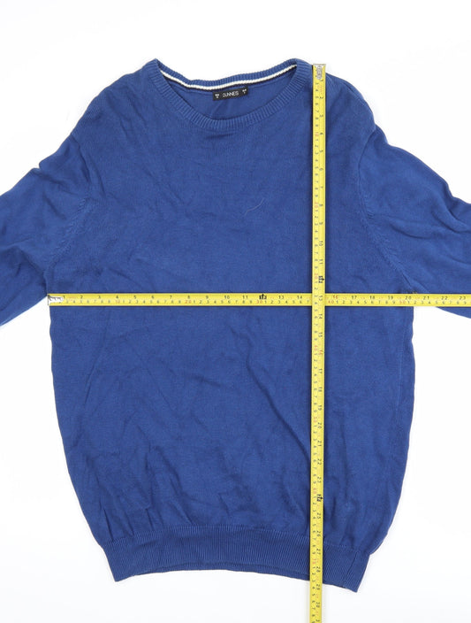 Dunnes Men's Blue Cotton Crew Neck Pullover Jumper Size M