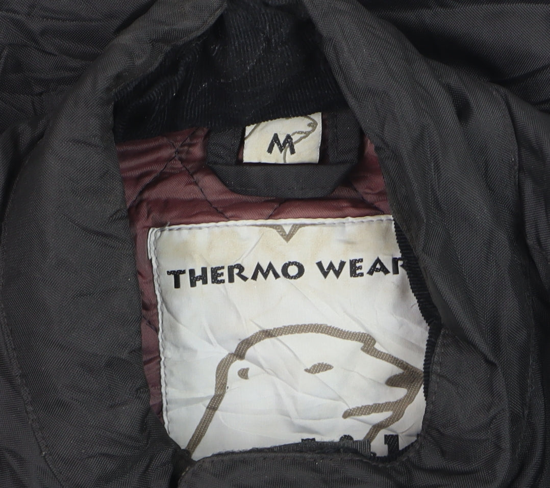 Mens UK Size M Thermo Wear Black Parka Coat