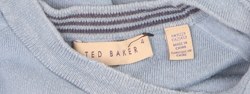 Mens UK Size L Ted Baker Blue Pullover Jumper
