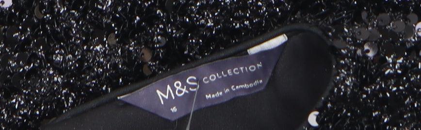 Womens UK Size 16 Marks and Spencer Black Basic Blouse