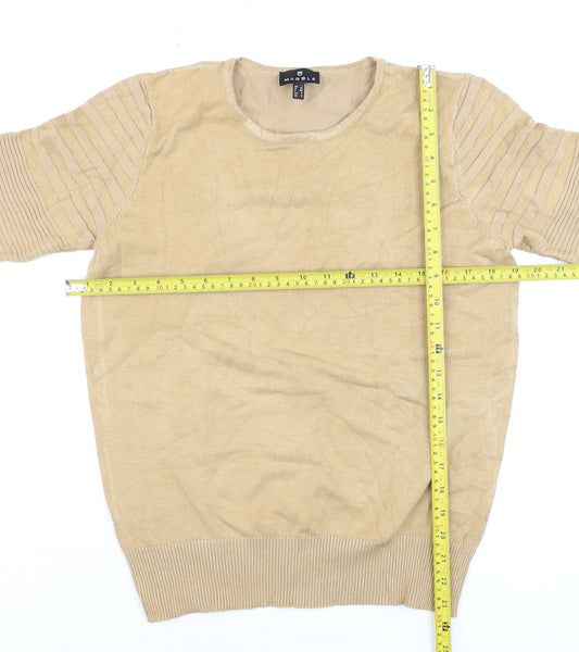 Womens UK Size 10 Marble Beige Pullover Jumper