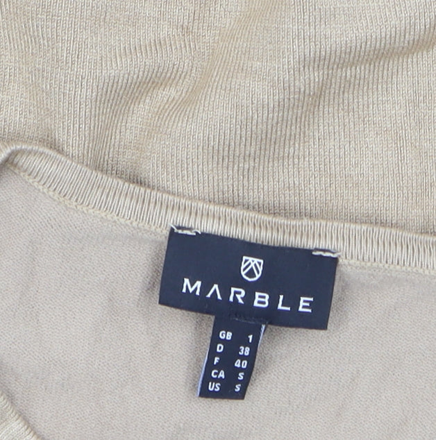 Womens UK Size 10 Marble Beige Pullover Jumper