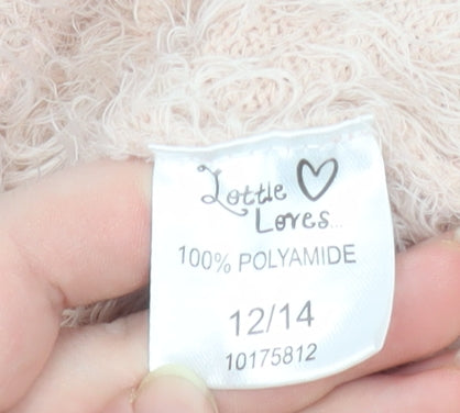 Lottie Loves Women Pink Fluffy Crew Neck Jumper Size 12