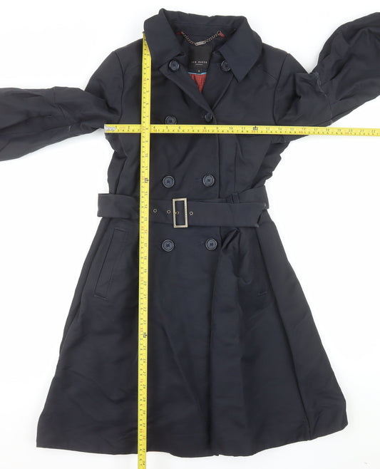 Womens UK Size 10 Ted Baker Black Trench Coat