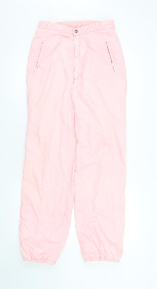 C&A Women's Pink Snow Pants Size 12 Retro Winter Lined Trousers