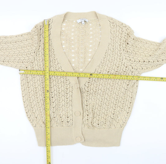 Womens UK Size M b.young Beige Cardigan Jumper