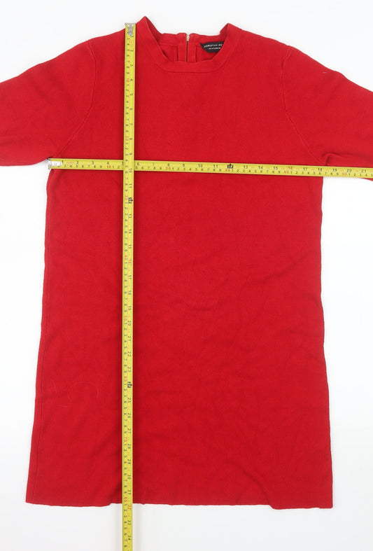 Dorothy Perkins Women Red Size 18 Shift Knit Dress