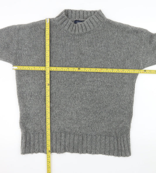 French Connection Women Grey Mock Neck Chunky Knit Jumper Size S