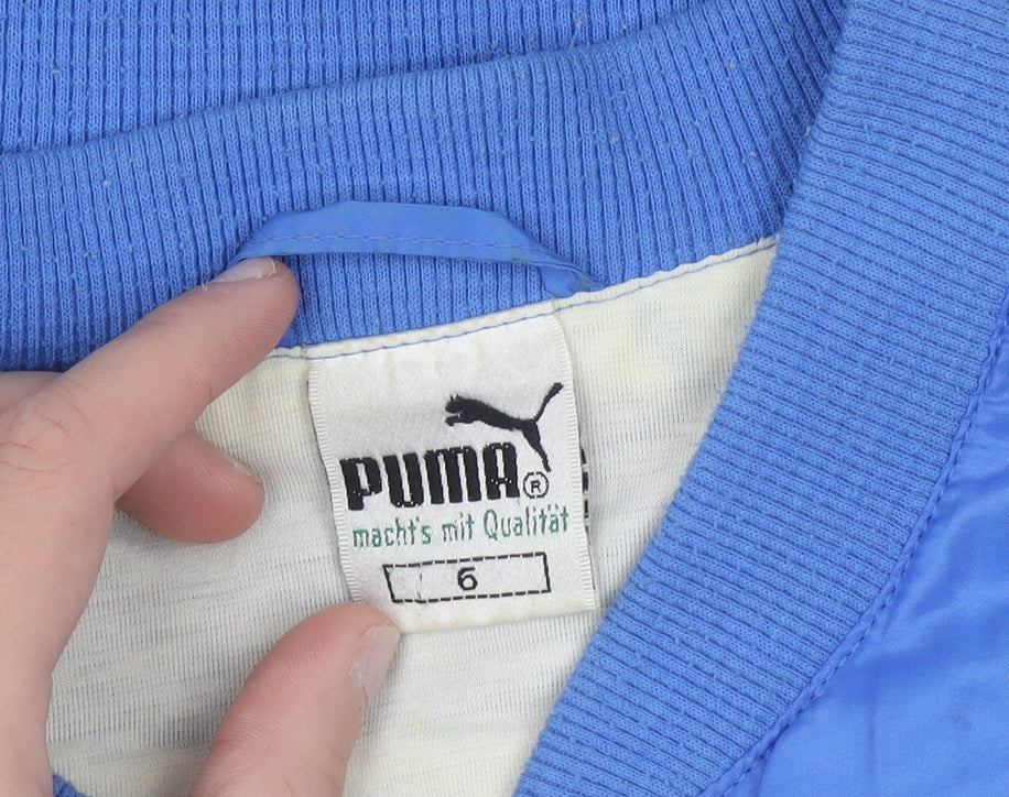 Additional view of Puma women’s blue track jacket, size UK 10, lightweight retro sportswear