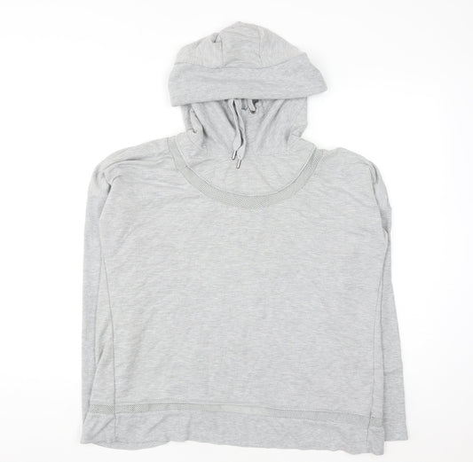 Yogalicious Womens Grey Wrap Back Hooded Pullover XL Lightweight Hoodie