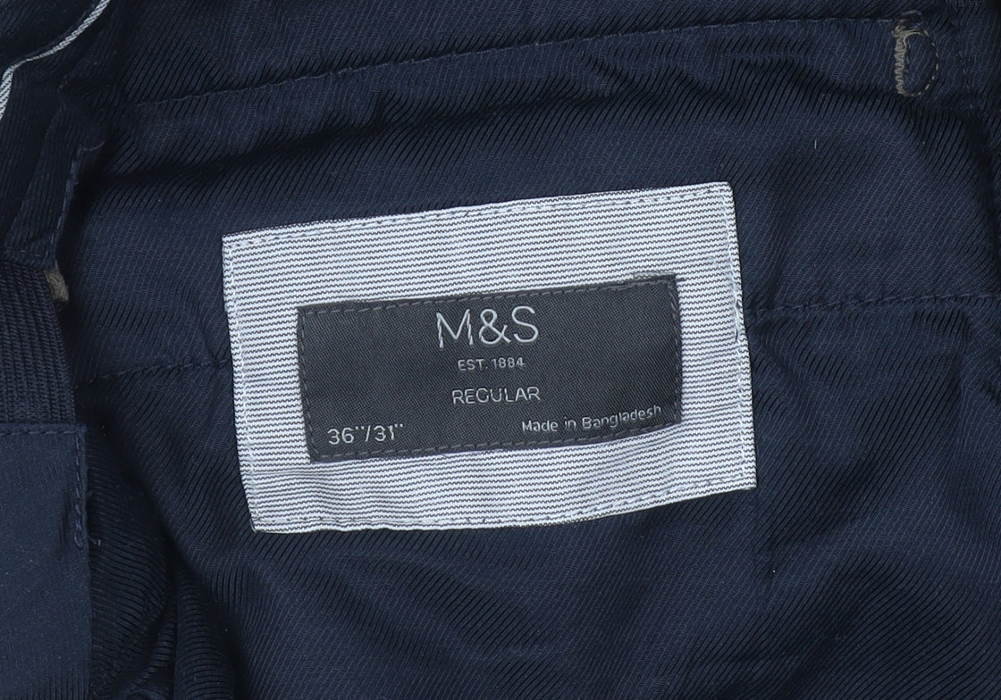 Mens UK Size L Marks and Spencer Regular Fit Chino Brown Trousers
