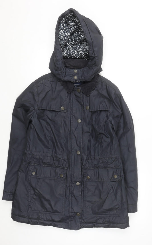 Womens UK Size 12 Maine New England Blue Parka Coat