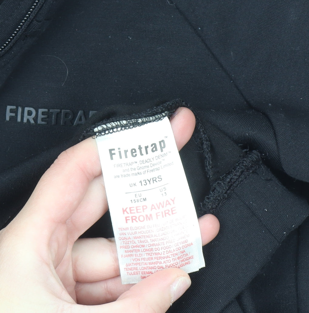 Boys UK Size 13 Years Firetrap Black Full Zip Hoodie