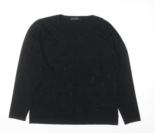 Womens UK Size M Just Elegance Black Pullover Jumper