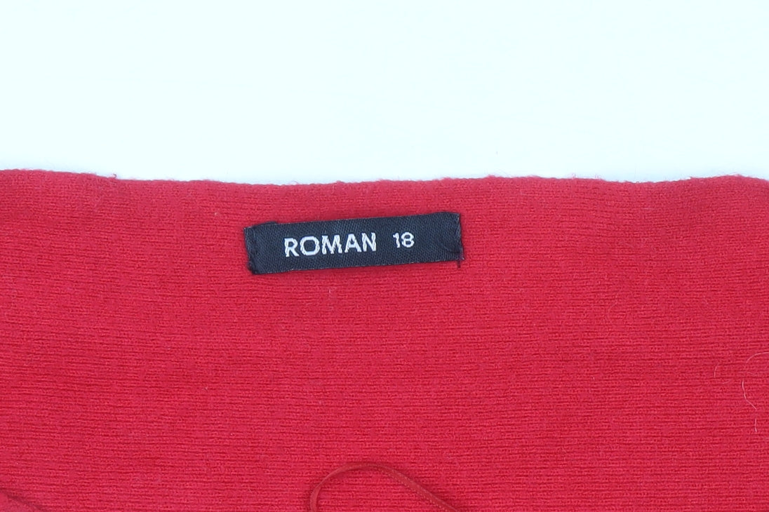 Womens UK Size 18 Roman Red Pullover Jumper