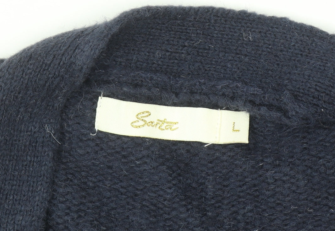 Womens UK Size L Sarte Blue Cardigan Jumper