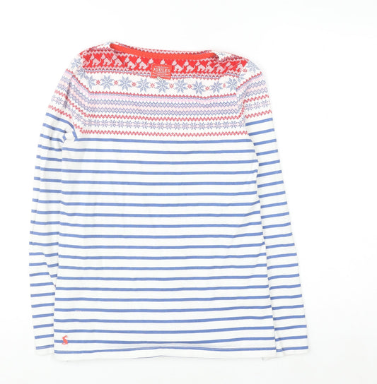 Joules Womens Multicoloured Striped Long Sleeve Cotton Top UK 10