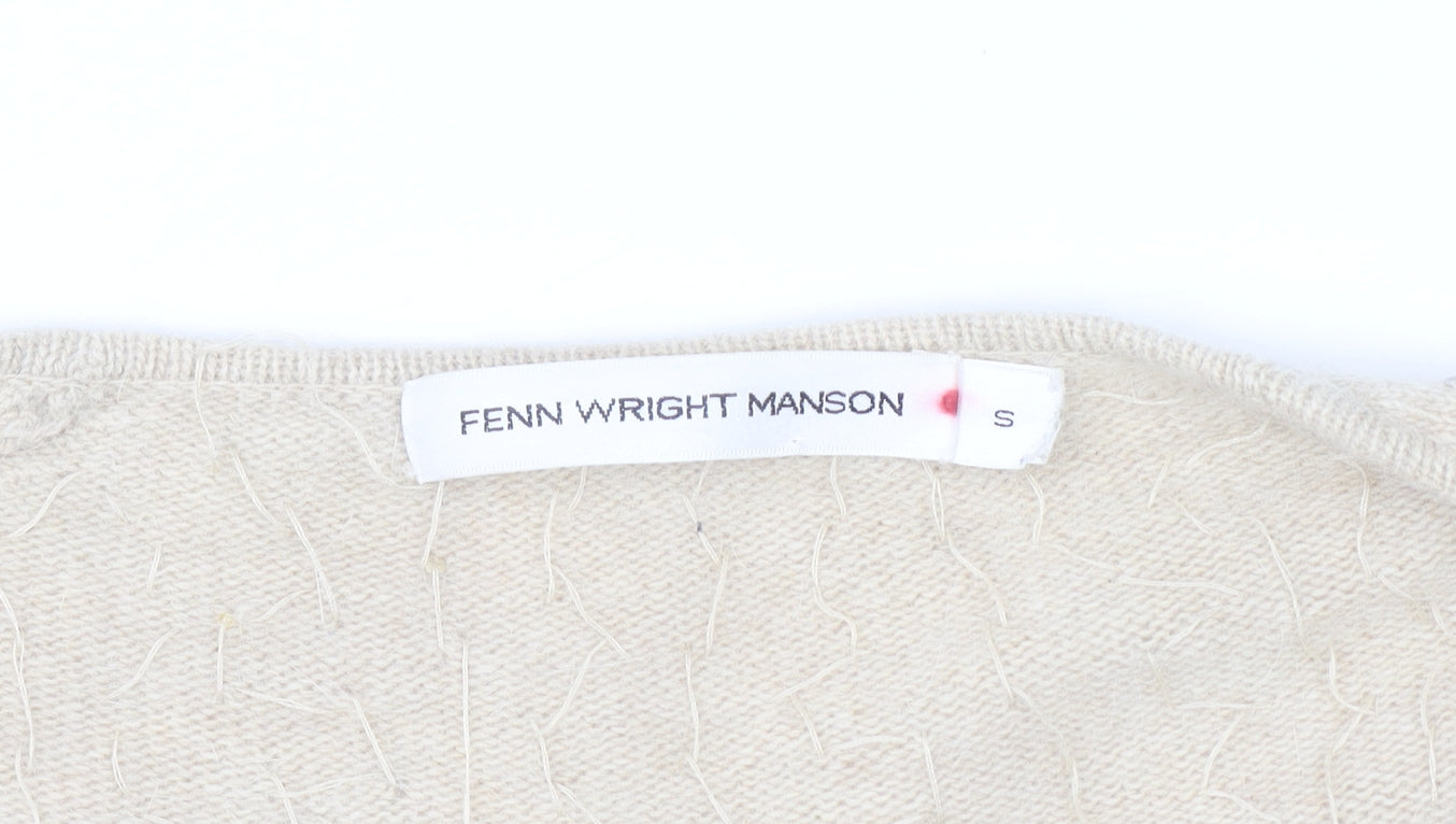 Womens UK Size S Fenn Wright Manson Beige Cardigan Jumper