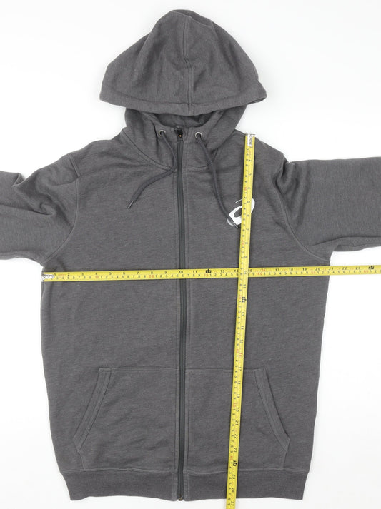 Mens UK Size M ASICS Grey Full Zip Hoodie
