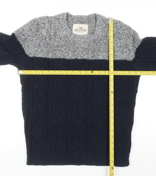 Mens UK Size M Hollister Blue Pullover Jumper