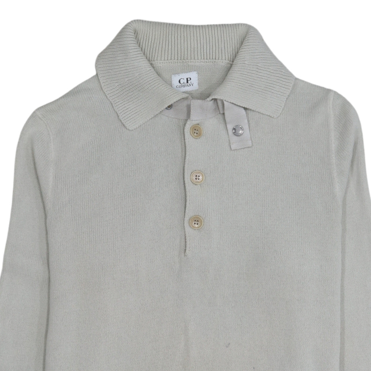 C.P. Company Men's Beige Cotton Henley Jumper Size M Classic Knit