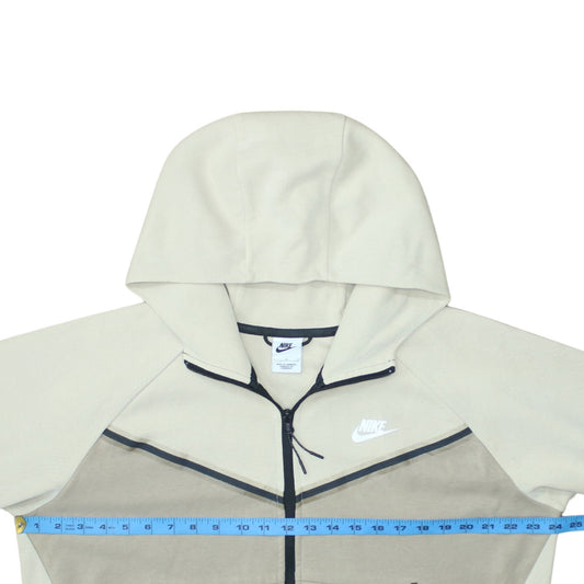 Womens UK Size L Nike Beige Full Zip Hoodie
