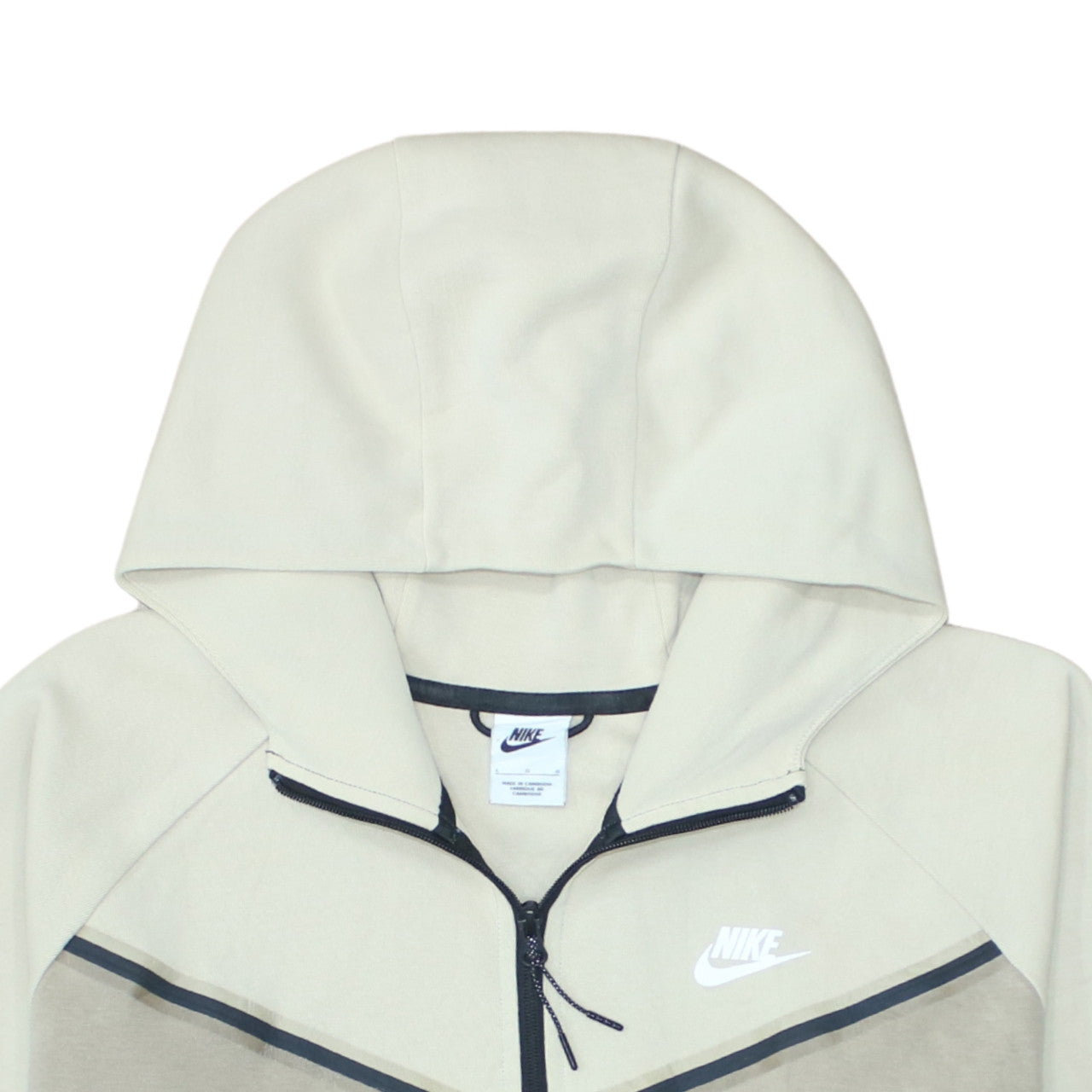Womens UK Size L Nike Beige Full Zip Hoodie