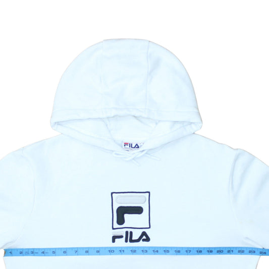 Mens UK Size M FILA White Pullover Hoodie