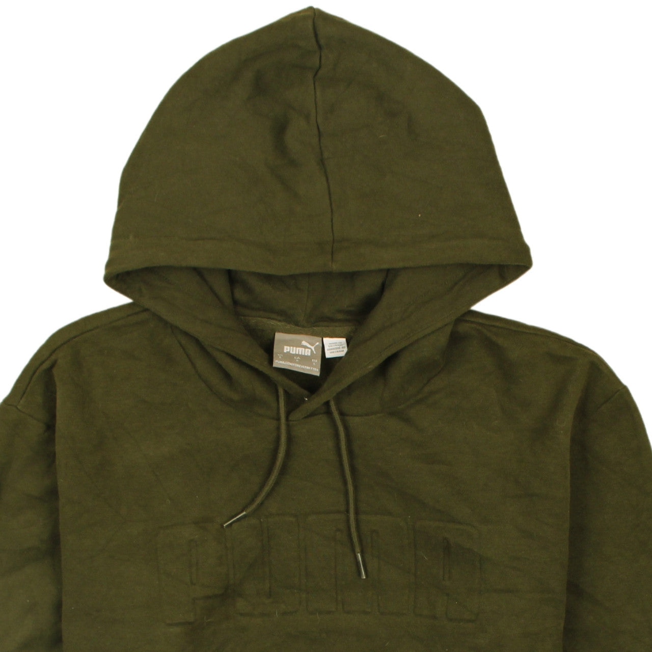 Mens UK Size L PUMA Green Pullover Hoodie
