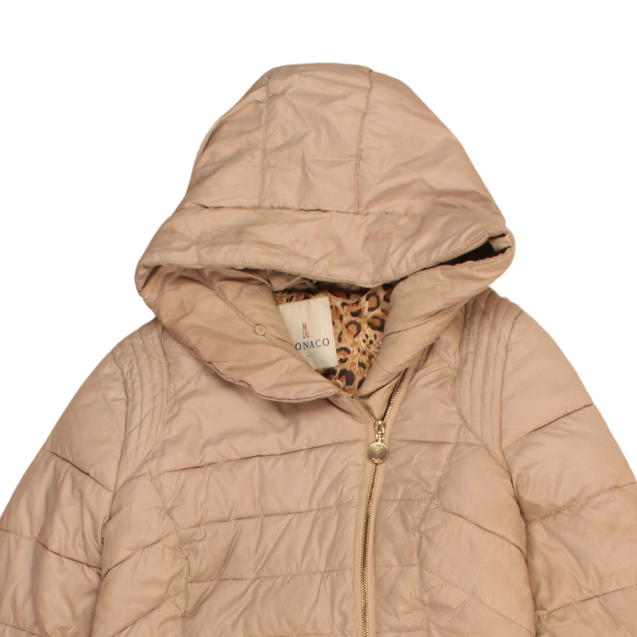 Womens UK Size L Monaco Beige Puffer Jacket
