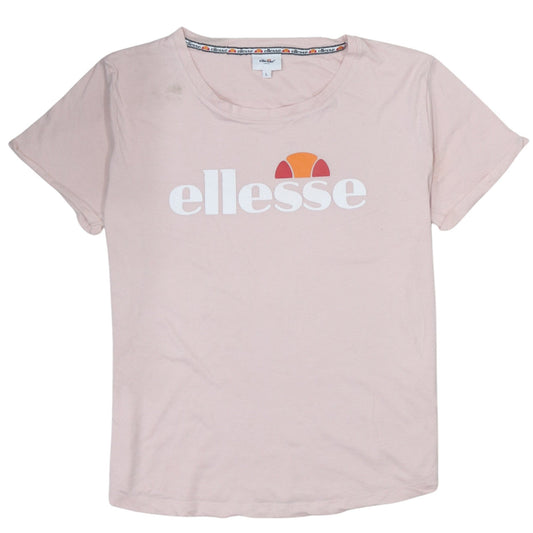 Additional front view of Ellesse women’s pink crew neck short sleeve cotton t-shirt l