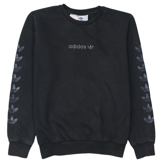 Additional front view of Adidas boys’ black crew neck logo sweatshirt 13-14 years