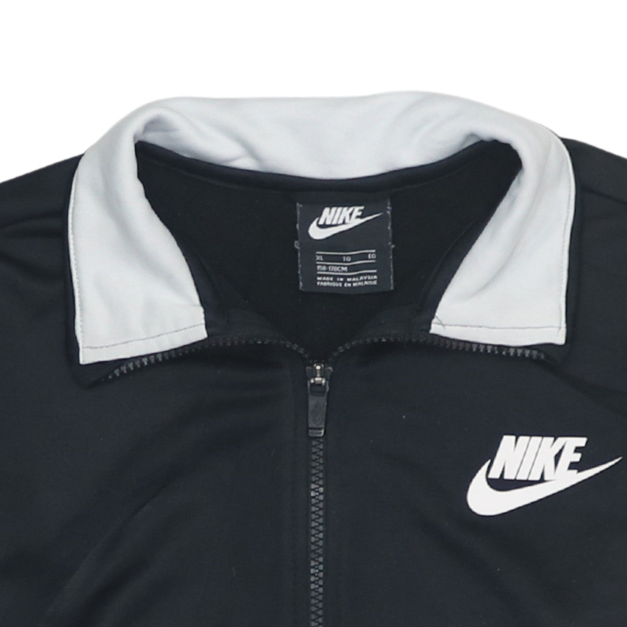 Additional view of Nike boys’ black full zip sports sweatshirt xl colourblock logo